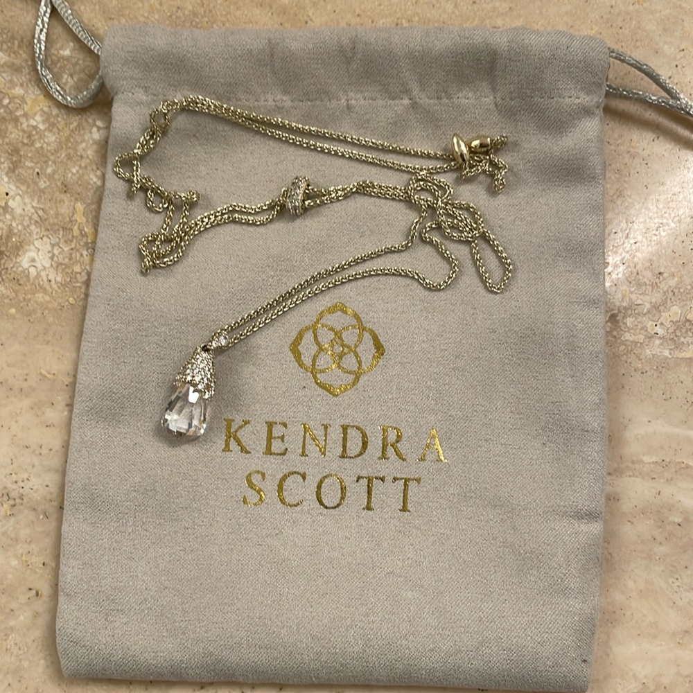 Kendra Scott crystal pendant adjustable chain necklace